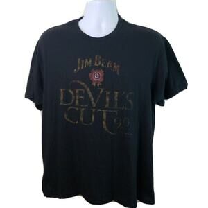 Promotional Jim Beam Devils Cut Whiskey 90 Proof Black Tshirt Size Large